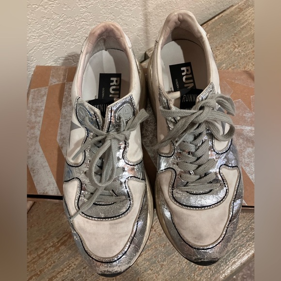 Golden Goose Sole Cole Running Shoe white-silver crack - Picture 6 of 16